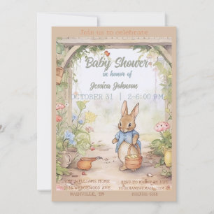 Convite para Chá de fraldas Peter Rabbit