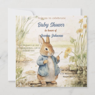Convite para Chá de fraldas Peter Rabbit