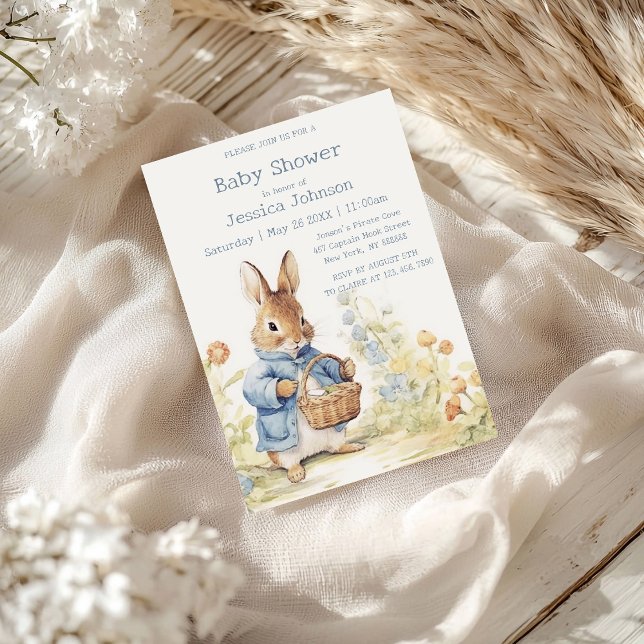 Convite para Chá de fraldas Peter Rabbit (Criador carregado)