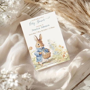 Convite para Chá de fraldas Peter Rabbit