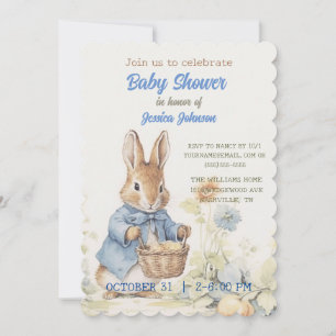 Convite para Chá de fraldas Peter Rabbit