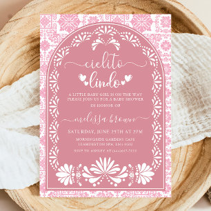 Convite para Chá de fraldas Pink Cielito Lindo