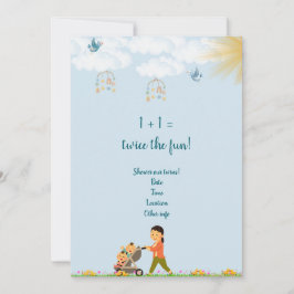 Convite para Chá de fraldas primavera Twin