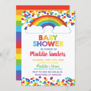 Convite para Chá de fraldas Rainbow