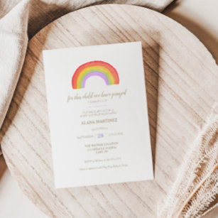Convite para Chá de fraldas Rainbow Baby