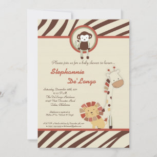 Convite para Chá de fraldas Rex do Zoológico da Se