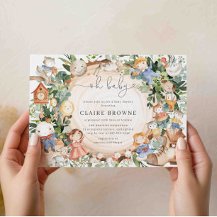 Convite para Chá de fraldas Rhymes