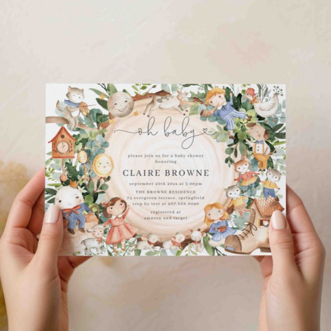 Convite para Chá de fraldas Rhymes (Criador carregado)