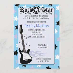 Convites Rock And Roll Para Bebe Zazzle Com Br