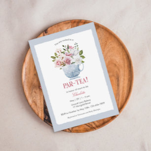 Convite para Chá de fraldas Rosa PAR-TEA