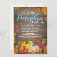 Convite para Chá de fraldas Rustic Fall Pumpkin Bo