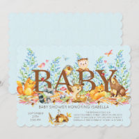 Convite para Chá de fraldas Rustic Woodland Boysl