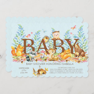 Convite para Chá de fraldas Rustic Woodland Boysl