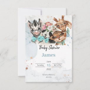 Convite para chá de fraldas safari concluído