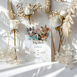 Convite para chá de fraldas safari concluído