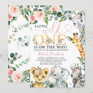 Convite para Chá de fraldas Safari Menina Editáv