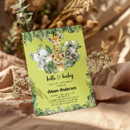 Convite para Chá de fraldas Selvagem Safari - Anim