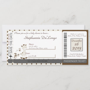 Convite para Chá de fraldas Snicker Doodle Girafa