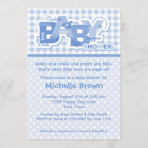 Convite para Chá de fraldas Snips & Snails