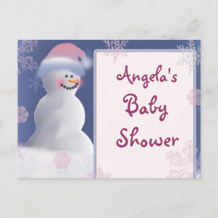 Convite para Chá de fraldas Snowman