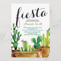 Convite para Chá de fraldas Succulto Cactus Fiesta