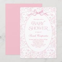Convite para Chá de fraldas Toile De Jouy
