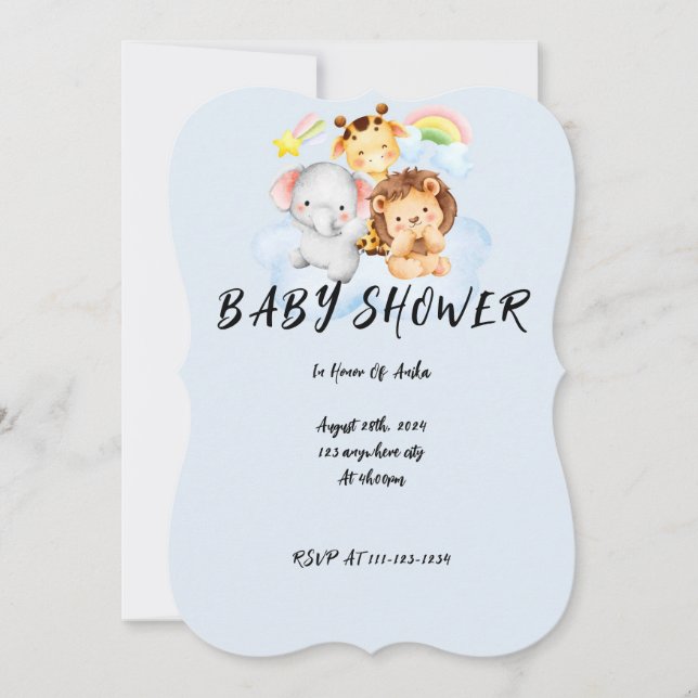 convite para chá de fraldas, transferência instant (Frente)