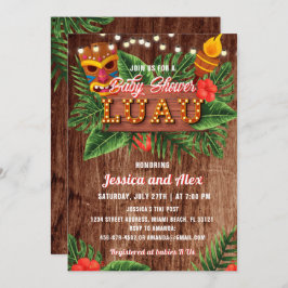 Convite para Chá de fraldas Tropical de Luau