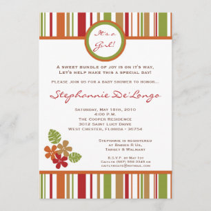 Convite para Chá de fraldas Tropical Havaiana 5x7