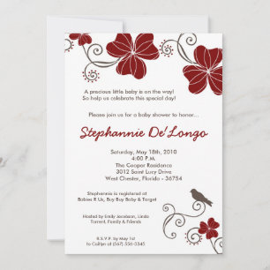 Convite para Chá de fraldas Tropical Luau Flower 5