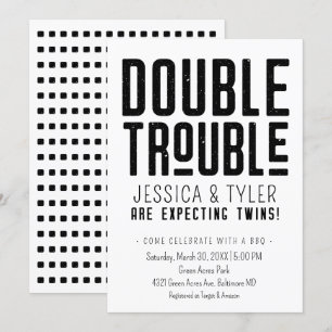 Convite para Chá de fraldas Twin com Problemas Dup