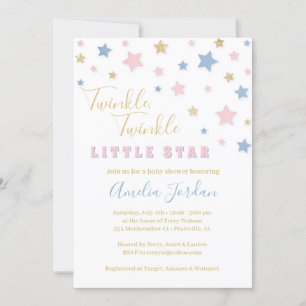 Convite para Chá de fraldas Twinkle Little Star