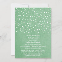 Convite para Chá de fraldas Verde Starry Night