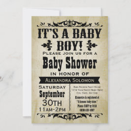 Convite para Chá de fraldas Vintage Country Boy