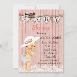 Convite para Chá de fraldas Vintage Victorian Baby