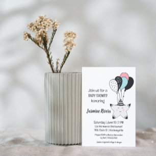 Convite para Chá de fraldas Whimsical Sleepy Star