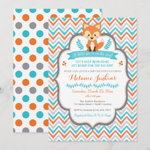 Convite para Chá de fraldas Woodland Fox
