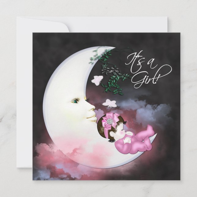 Convite para Chá de Garota Rosa (Frente)