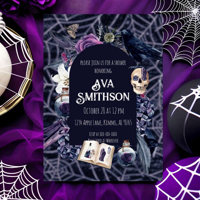 Convite para Chá de Gótico Vintage (Criador carregado)