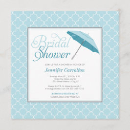 Convite para Chá de Guarda-chuvas Azul-Bridal