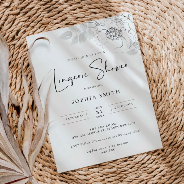 Convite para Chá de Ilustração Botânica (Criador carregado)