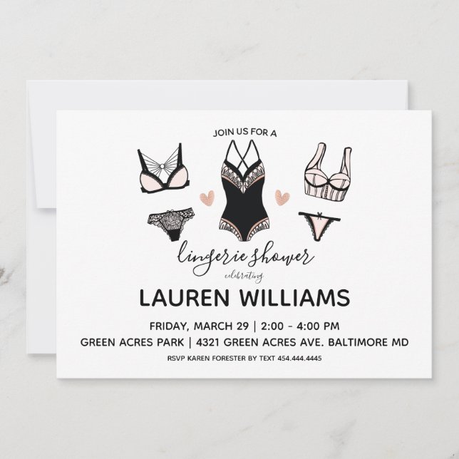 Convite para Chá de Lingerie (Frente)