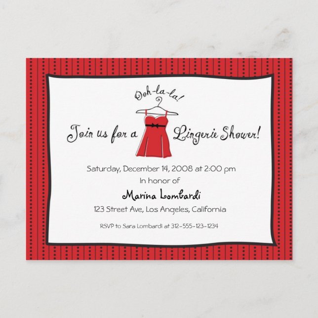 Convite para Chá de lingerie (Frente)