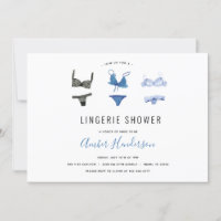 Convite para Chá de Lingerie Azul