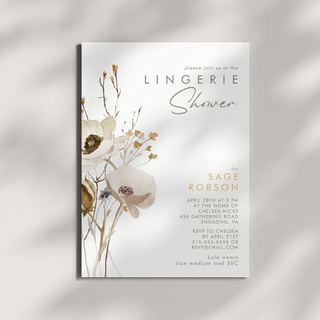 Convite para Chá de Lingerie de flor selvagem (Criador carregado)