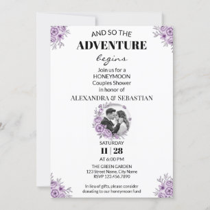 Convite para Chá de Lua de Honra de Orquídea Aquát