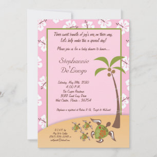 Convite para Chá de Mama TRIPLET de Tartaruga Trop