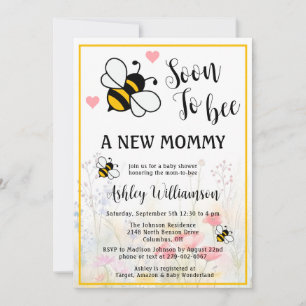 Convite para Chá de mamãe-Bee Floral Baby Girl