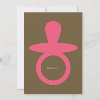 Convite para Chá de Menina Moderna - Rosa e Marrom
