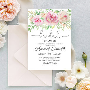 Convite para chá de noiva com rosas florais